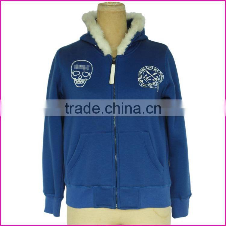 Wholesale purple color and plain high quality women velvet hoodies