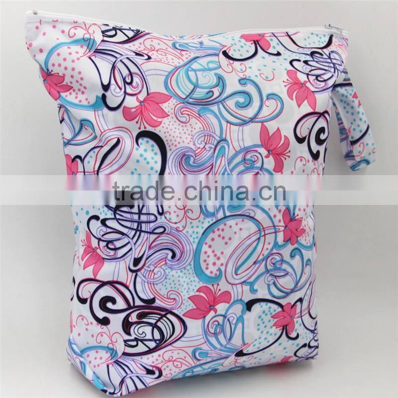 Printed Diaper WetBags, Waterproof & Light in Weight, Diaper Bag with Two Pockets