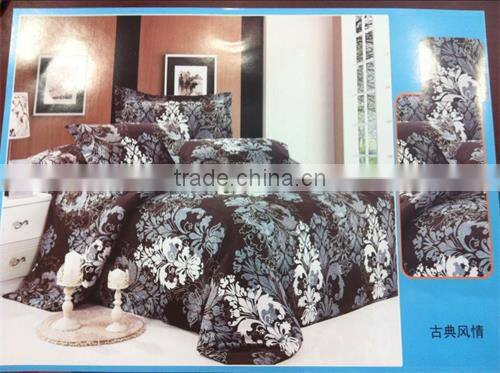 100%polyester digital printed tiger design diamond velvet bedding set