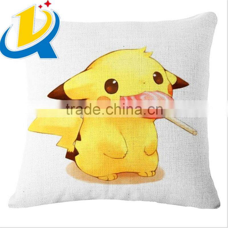 Free sample high quality 45*45cm Pokemon pillow case with Pikachu