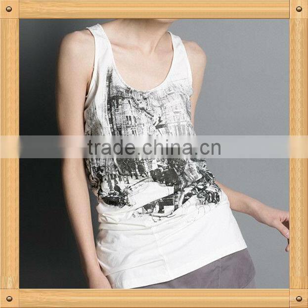 fashion printed ladies vest tops cheap wholesale China 2013