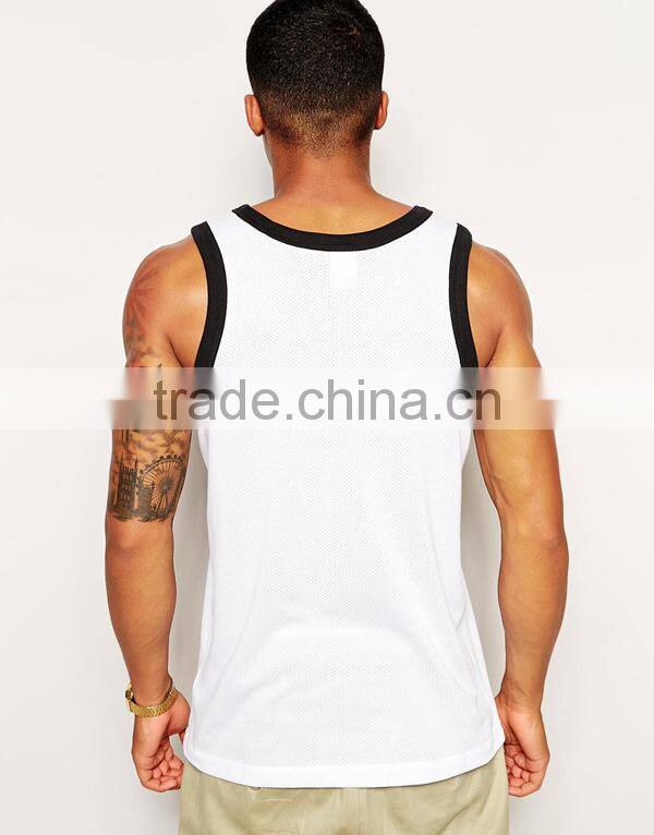 Plain White Stringer Mens Tank Tops Wholesale