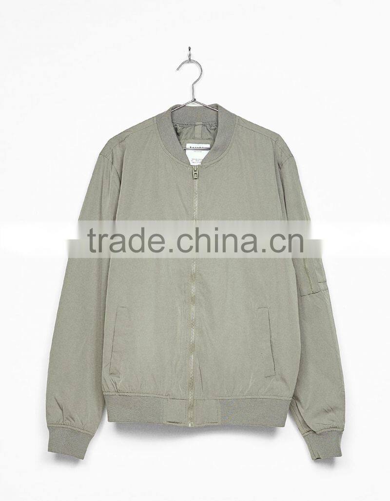 2017 mens OEM grey lightweight windbreaker flight nylon jacket