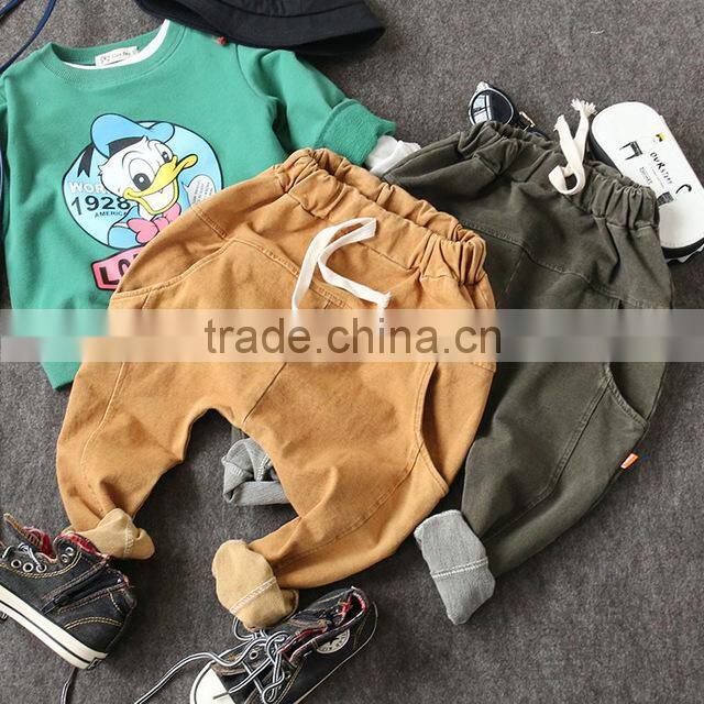 2-8 years Wholesale 2017 New Autumn Cotton Patchwork Pockets Boys Pants