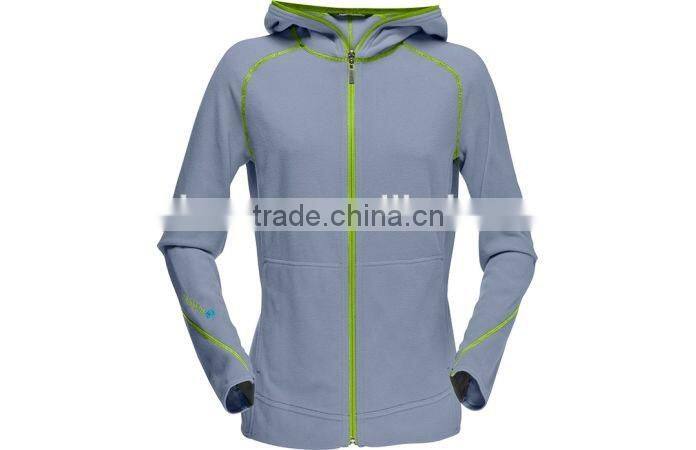 Light green Full Zip hoodie Woman Fleece Jacket