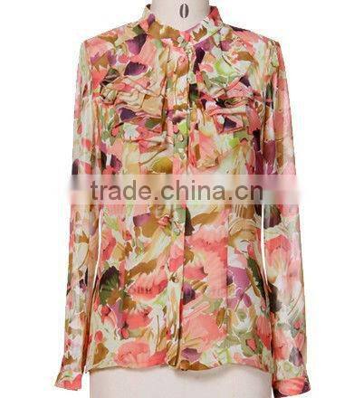 cuff design chiffon blouse