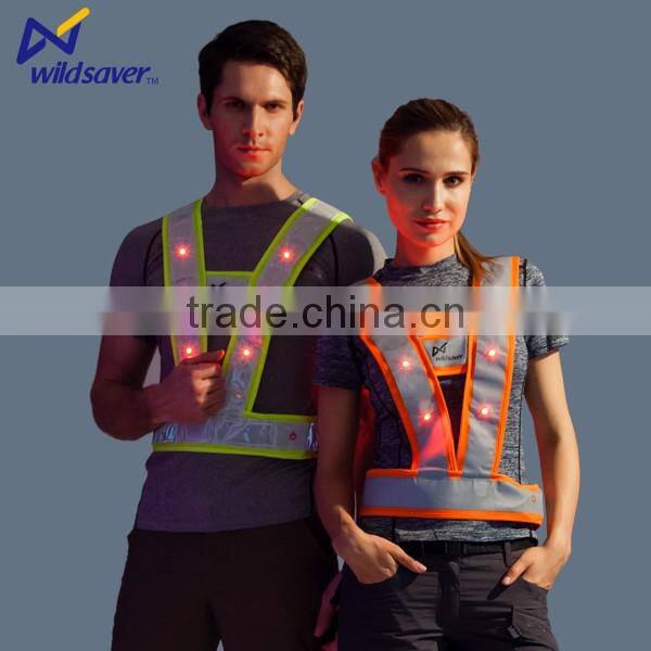 LED lighting work vest sleeveless reflective uniform