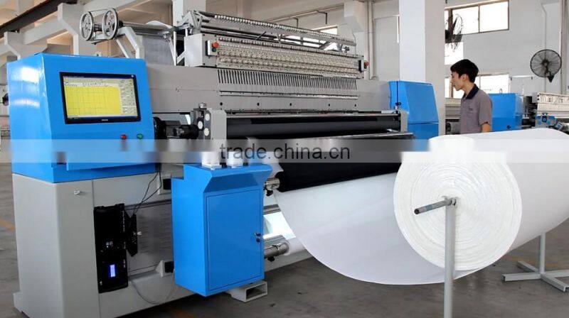 double needle row rotating quilting machine