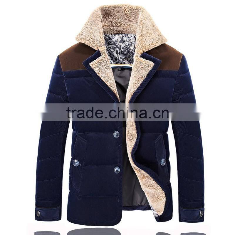 2016 Custom Fur Hood Hollow-cotton Padded Woodland Men Winter Jacket