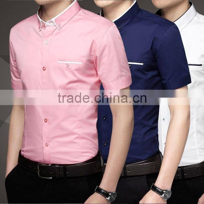 2017 Latest Fashion Mens Short Sleeve Formal Slim Fit Shirts Designer Casual Shirts New Style For Men