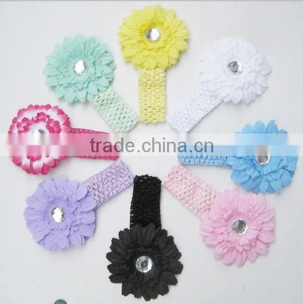 cheap knit baby headband with flower
