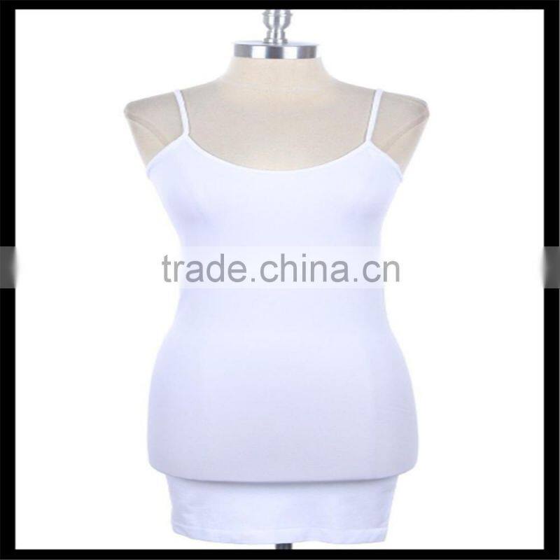 Extra Long Seamless Tunic Dress Slip Camisole Layering Tank Top orange color