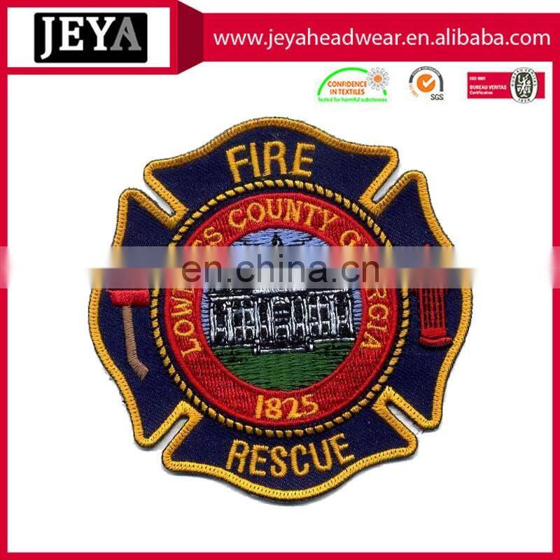 Customized football team badge sew on clothing embroidery patches