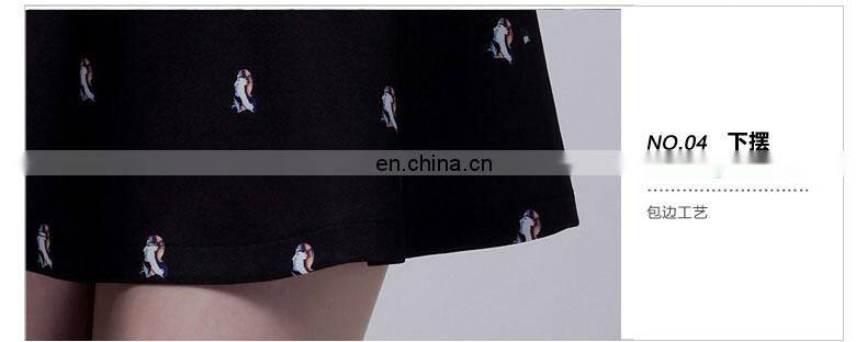 2014 summer new collection european printed A-shape mature women short skirt