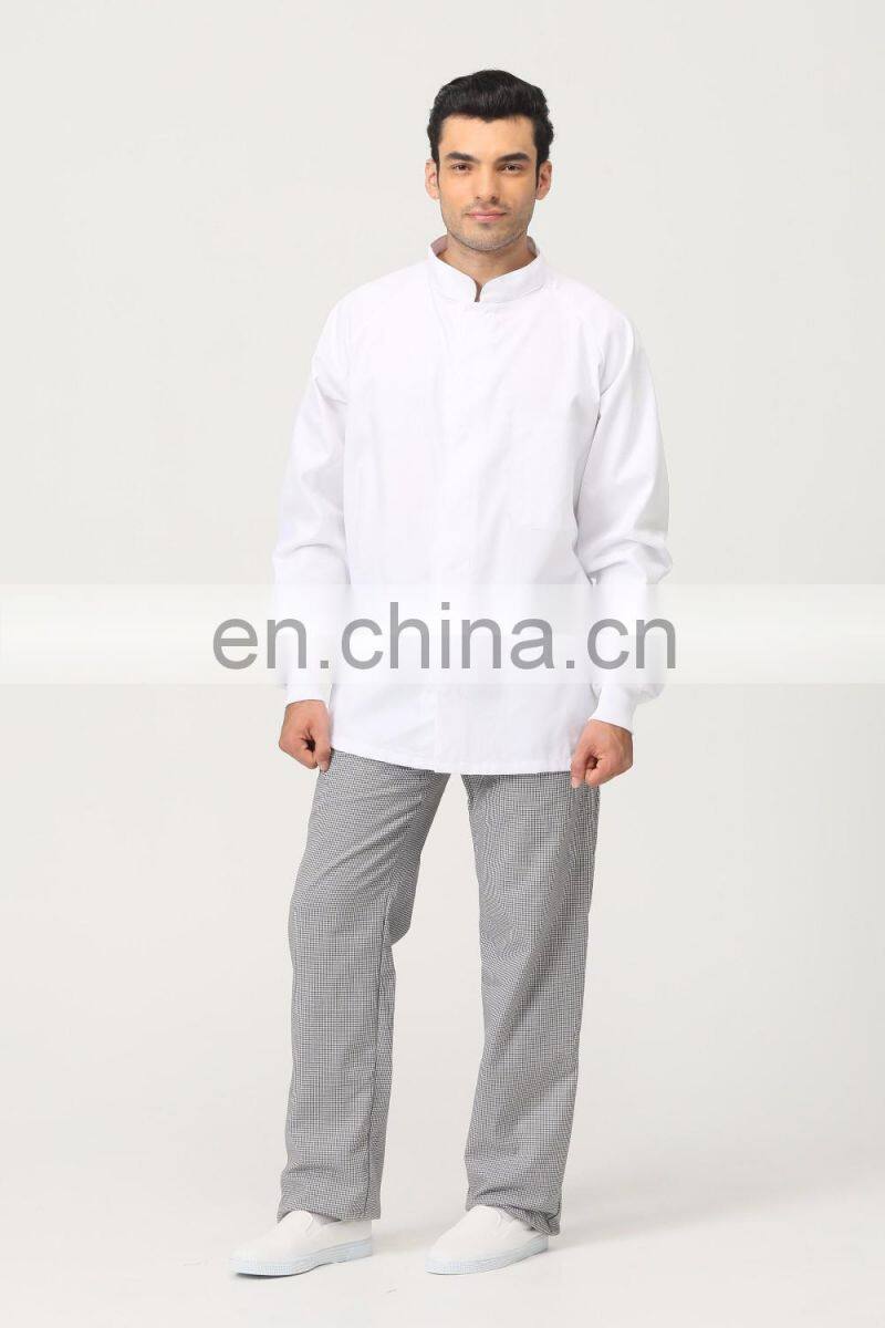 Men Latest Design Cotton Pants Cook Uniform Dress Shirts Men
