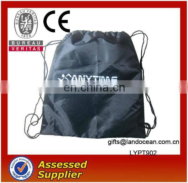 Cartoon LOGO Printed Orange Nylon Drawstring Bag