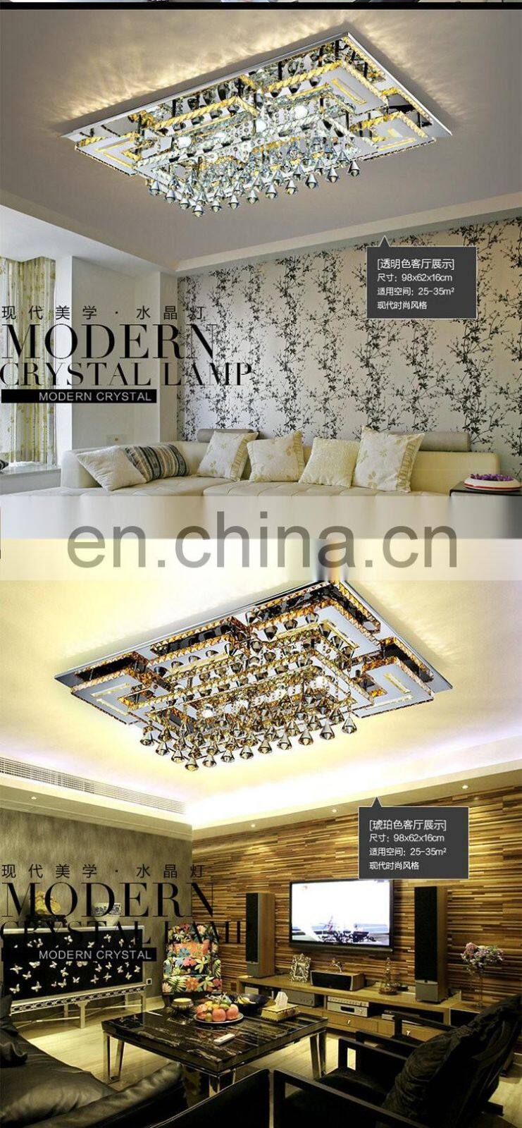 factory stock modern minimalist ceiling lamp Crystal rectangular lamp for bedroom dining room