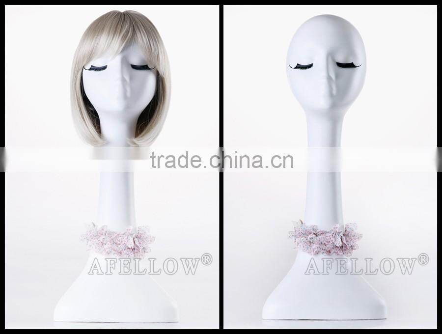 White long neck 60cm female women head model plastic cheap head mannequin H1064