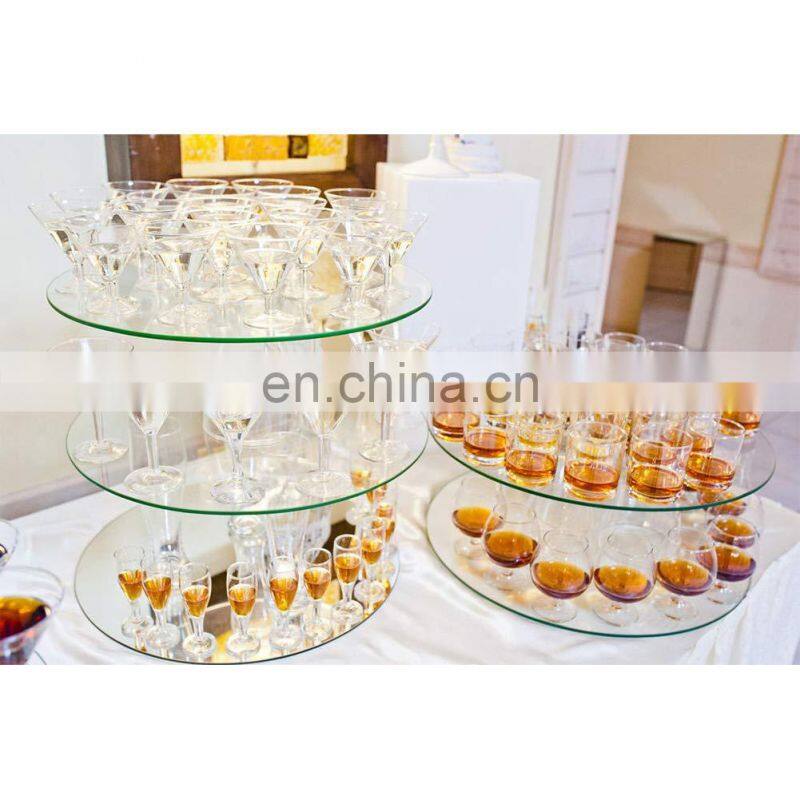 10" Round Mirror Candle Tray/Plate with Bevel Edge for Wedding, Christmas and Party decoration set of 12