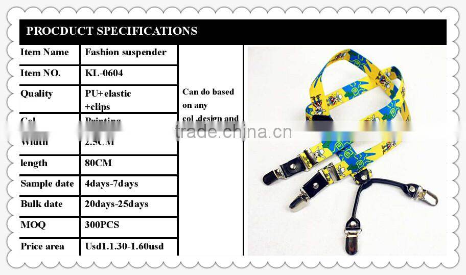 Kids Fancy printing braces suspenders