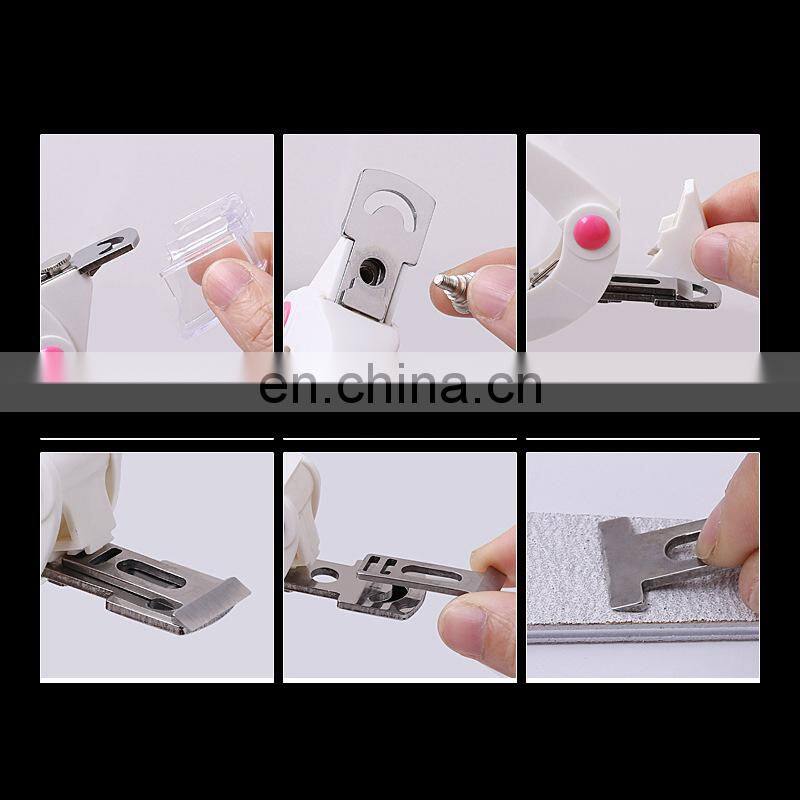 professional Nails salon products DIY nail clipper U-shaped scissors false nail tip cutter with measure Turntable Head tool