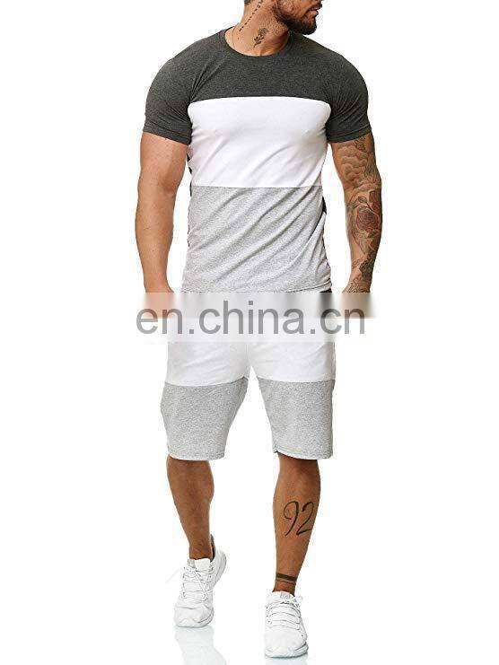 Summer new loose short-sleeved suit manufacturers wholesale sports and leisure color matching large size men's suits