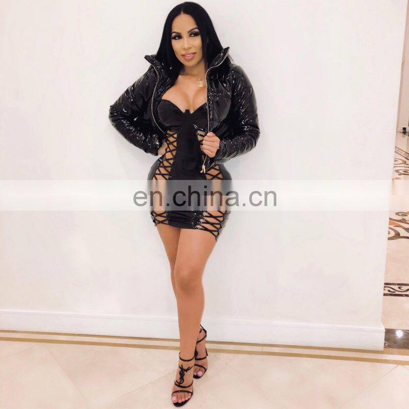 Wholesale Custom Foam jacket warm women's Cardigan oil leather jacket casual sports plus-size jacket