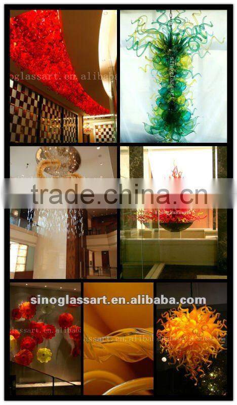 Blowing Glass Square Chandelier for Hotel
