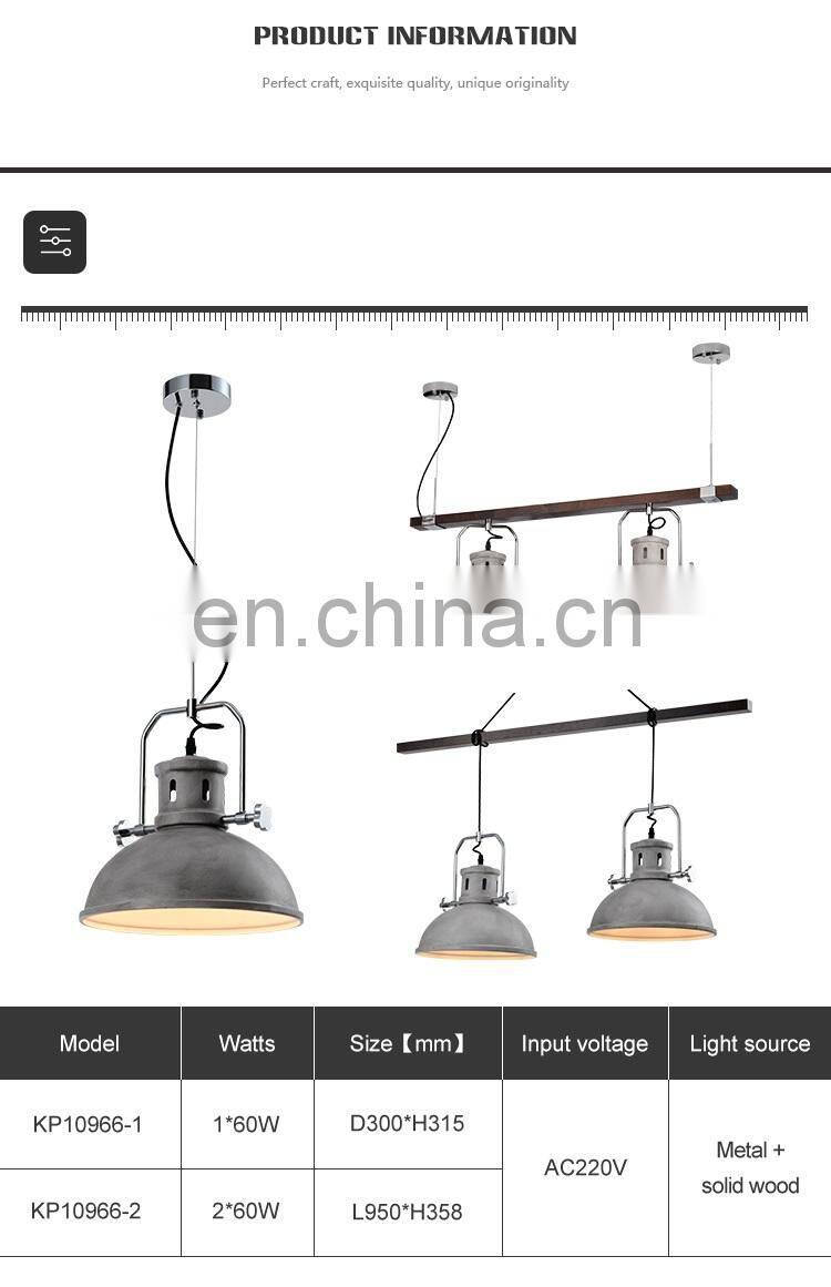 HUAYI Factory Wholesale Vintage Decoration Iron Solid Wood Indoor 5W 10W Living Room Kitchen Hanging LED Pendant Light