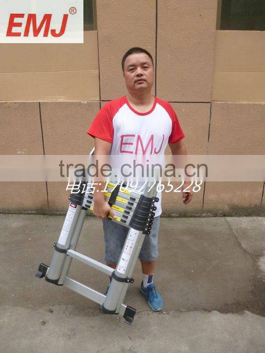 China factory EN131 2.5+2.5 meters aluminum telescopic Ladder
