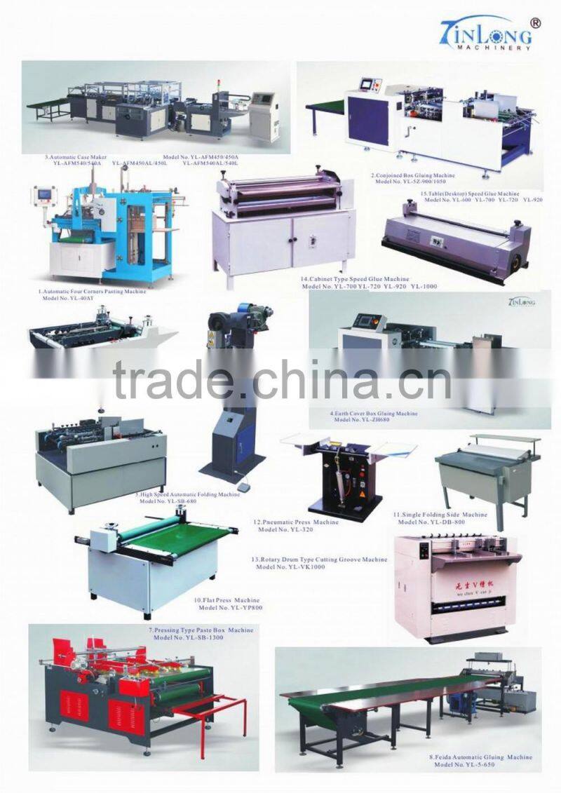Wenzhou Factory Grey Board Paper Case Making Full Automatic Four Corners Pasting Machine with CE & ISO Certificate YL-40AT