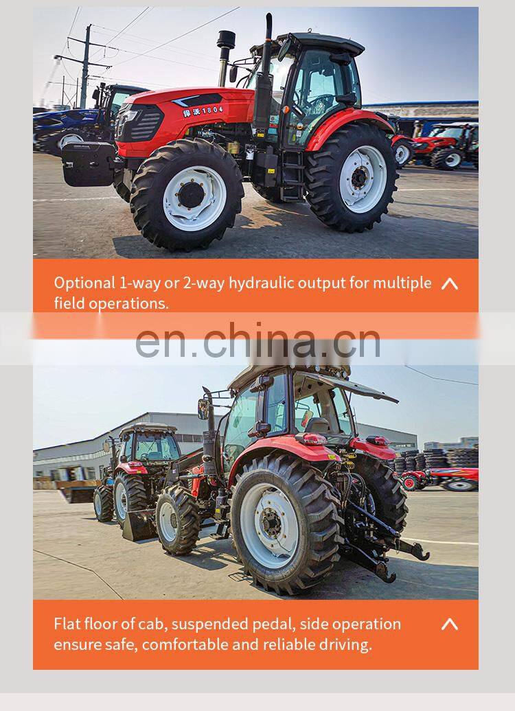 Cheap price new 180HP Farming tractor with front end loader and backhoe for sale