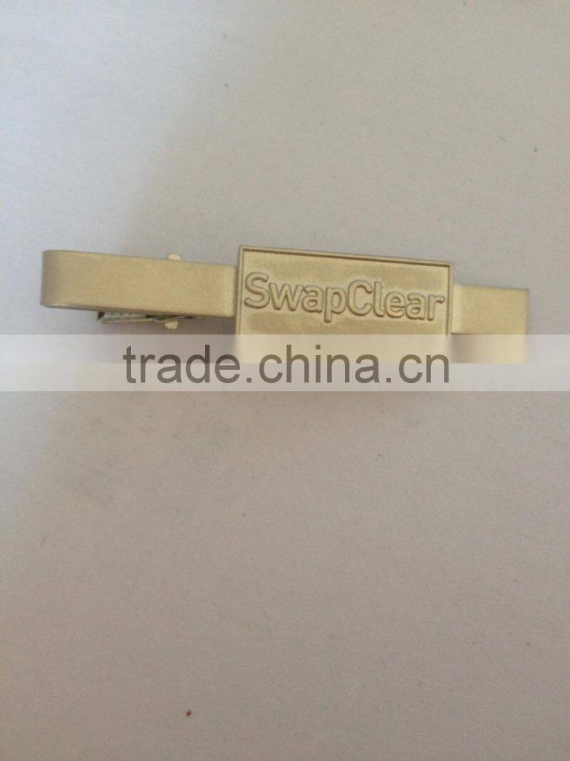 Custom tie clip/ metal three-colored tie clip/cheap tie clips/the pin glory