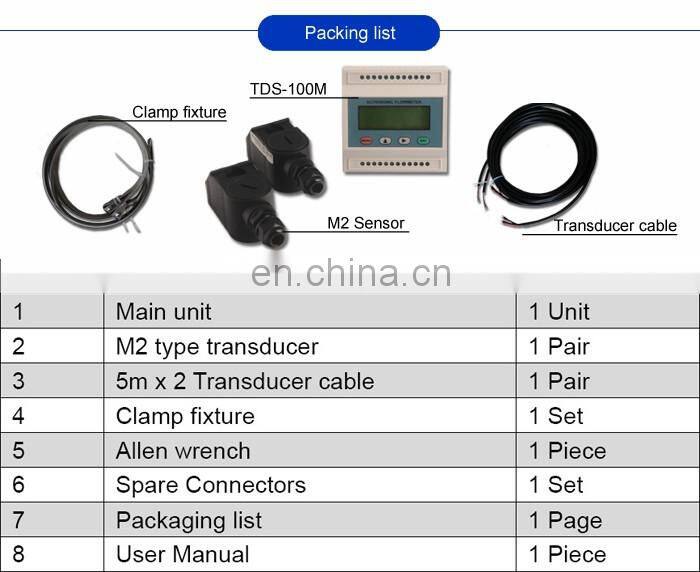 Taijia BTU Meter and chilled water flow meter for HVAC Industry Modular Portable ultrasonic flowmeter