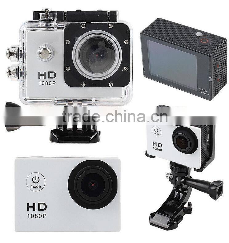 HD Action Camera Wifi 2.0 LTPS LED mini cam recorder marine diving 1080P HD DV style two batteries + monopod