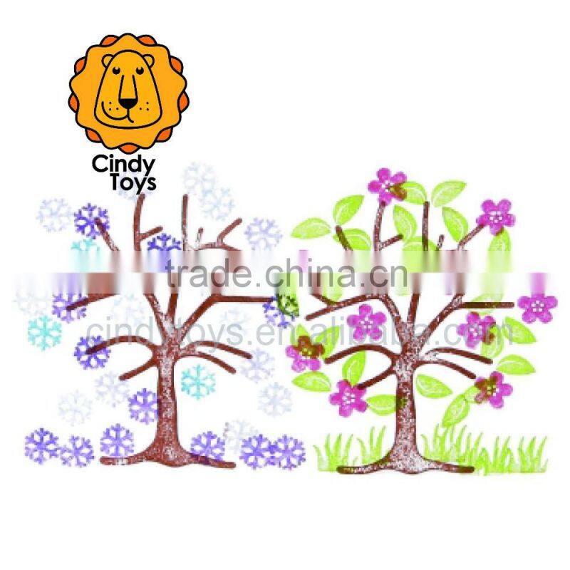 Wooden Rubber Stamp Apple Tree 7 pcs for kids