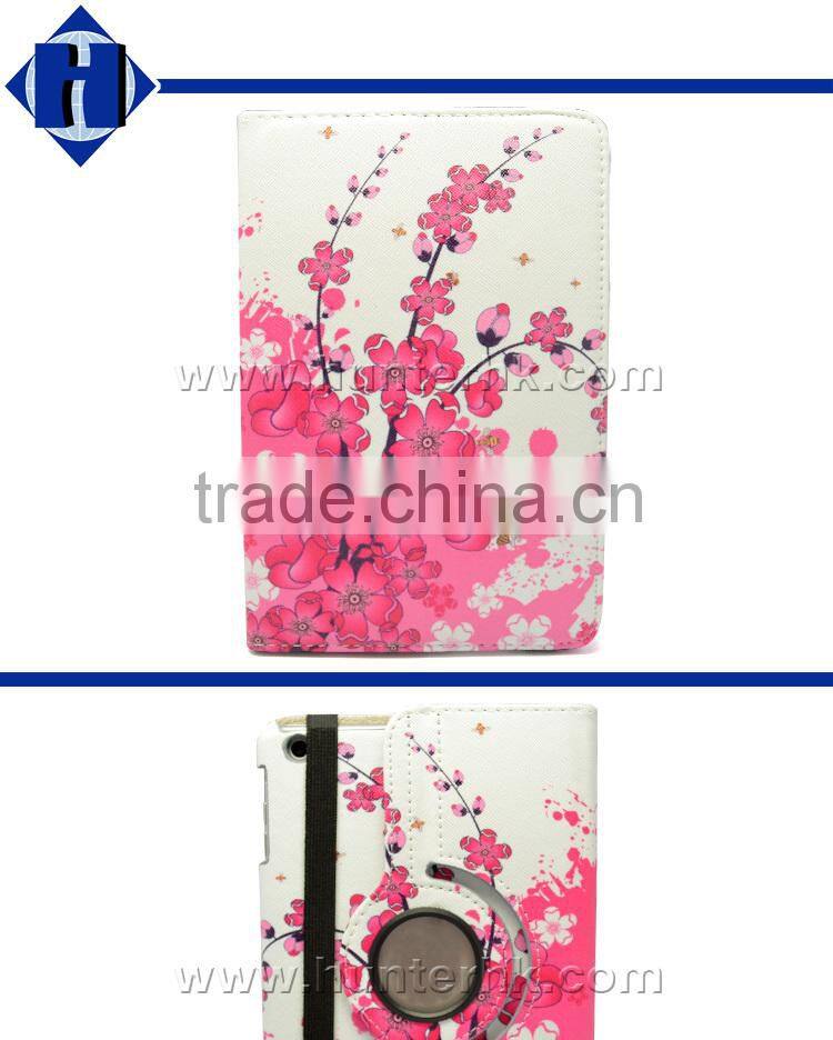 Pink Flower 360 Rotating Tablet Case For iPad Mini