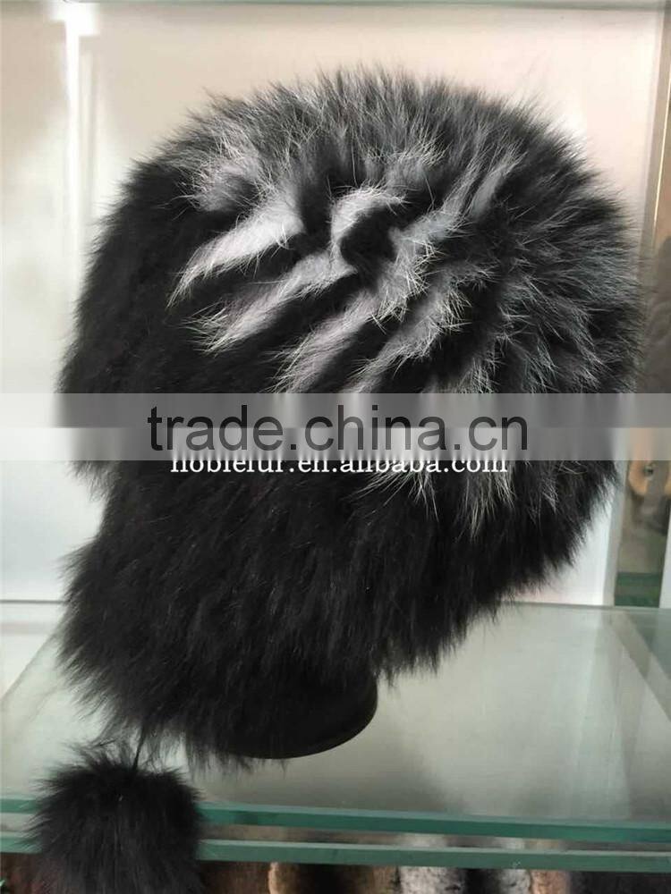 new design keep warm fox fur earflap hatwindproof headwear