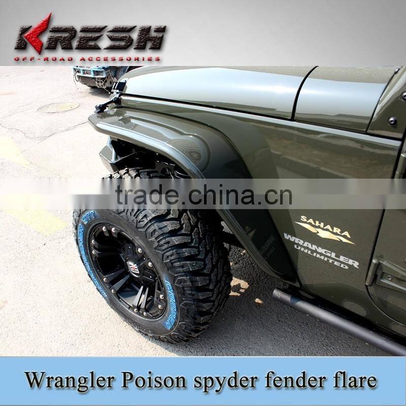 High quality 4x4 SUV aluminum jeep poison spyder wrangler aluminum alloy fender flares with different colors