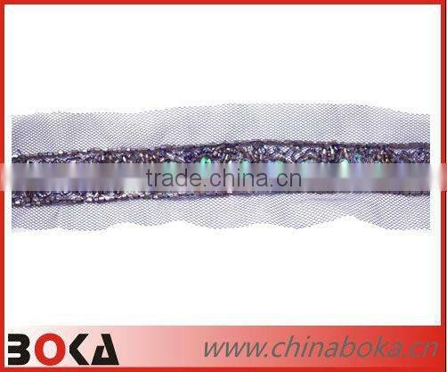 New design polyester lace trim with studs