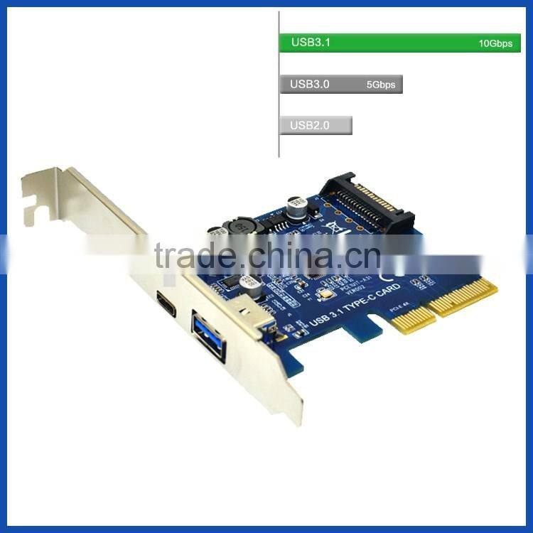 PCI-E Express Card USB 3.1 Type-C and Type-A PCI Express Card Gen II (10 Gbps) for Desktop PC