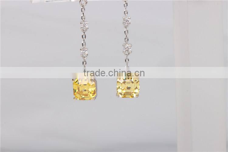 simple design handmade crystal earrings zirconia silver