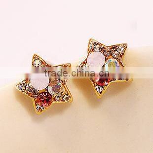 Fancy crystal star stud star shaped diamond earrings statement star earring