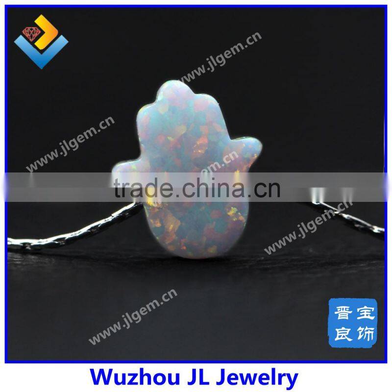925 sterling silver chain white opal hamsa bracelet