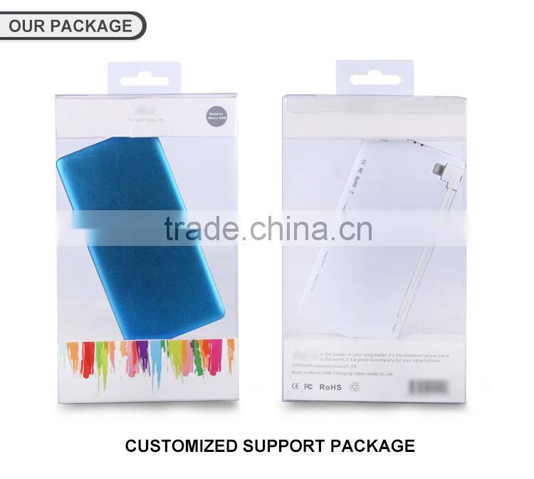 holly credit card solar charger power bank with built in cable, mobile power bank