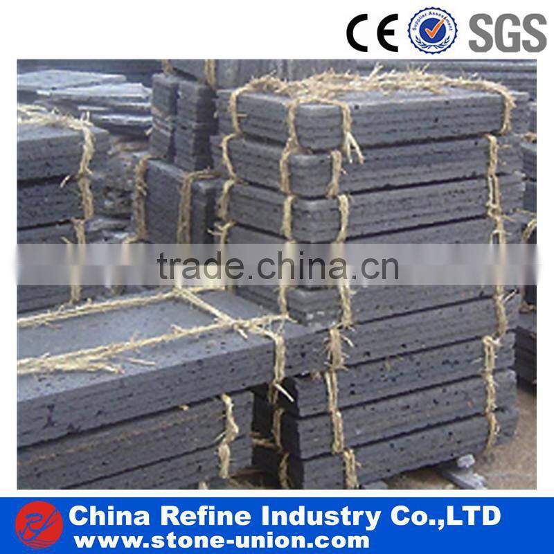 Natural flamed basalt stone