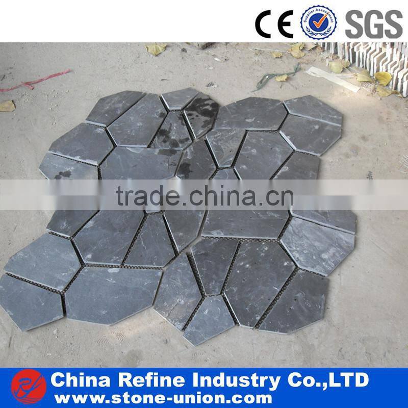 Beige slate decorated tiles