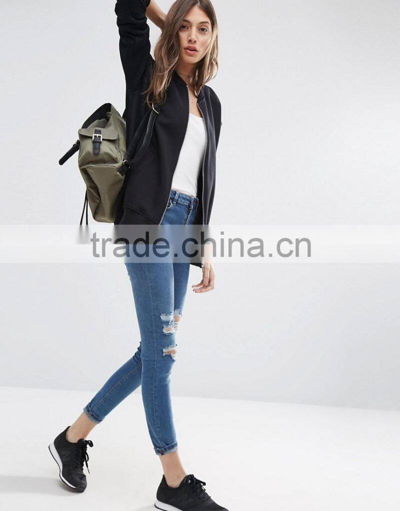 Hot selling cheap black zip up 280cbc hoodies women