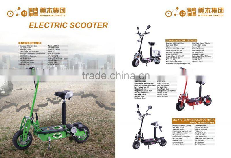 mainbon small foldable 500w 800w 1000w electric scooters for kids or adults hot best quality