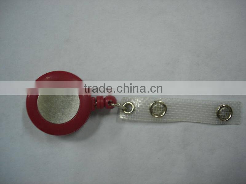 Double pulling plastic retractable badge holder with epoxy dome logo yoyo for business